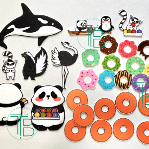 Please, Mr. Panda story felt set with donuts matching game!